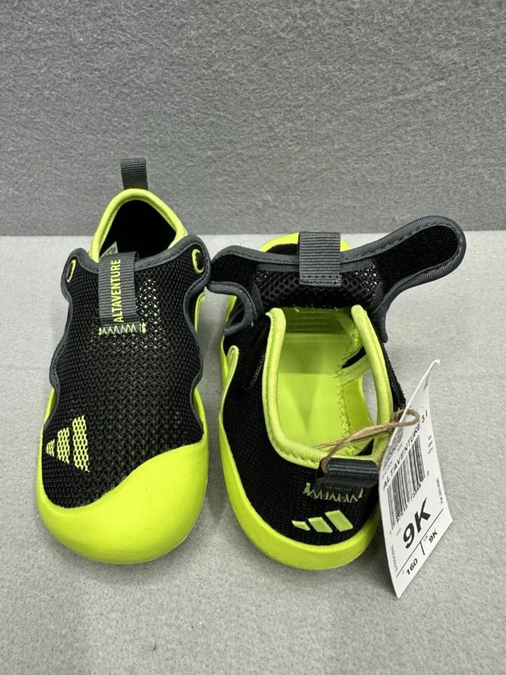 Adidas Kids Altaventure 3 Water Shoe Toddler Size 9K Unisex Black Lime